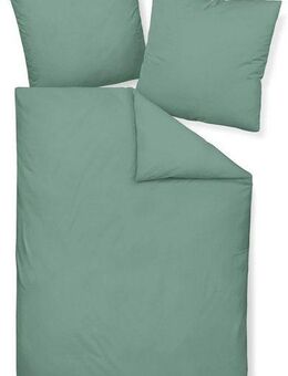 Janine Bettwäsche Colors 31001, Mako-Satin, 3 teilig, feinfädige uni Bettwäsche für alle Jahreszeiten, Markenreißverschluss
