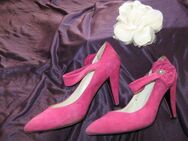 NEUw VINTAGE Echt-Leder Salsa Pumps Schuhe mit Seitensteg "Roland Piero" Gr. 38/ 5 erika- cyclam - Riedlingen