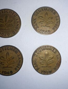 4 x 10 Pfennig "D / F / G und J" Kursmünzen Bank Deutscher Länder von 1949 - Münster (Hessen)