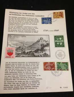 Sulz a.N. -Fürstentum Liechtenstein- Gedenkblatt- 1719-1969 mit EsSt- - Mahlberg