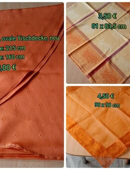 Tischdecke Mitteldecke, 3 Stück, Orangetöne - Immenhausen
