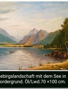 Gebirgslandschaft mit dem See in Vordergrund. - Nürnberg