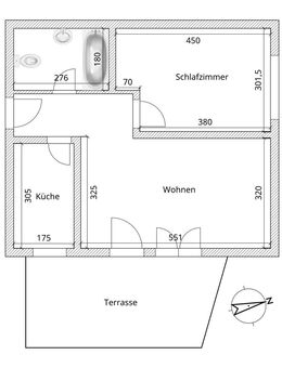 Vermietete 2-Zimmer-Souterrainwohnung mit Terrasse und Stellplatz in angenehmer Lage von Kehl-Neumühl - Kehl