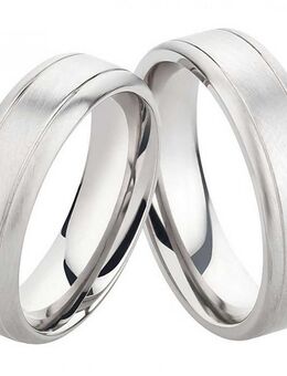 Edelstahlringe mit umlaufenden Glanzrillen E114 ohne Stein mit Gravur - Aholming