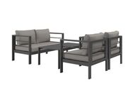 KONIFERA Gartenlounge-Set »New Jersey«, (Set, 12-tlg., 1x2er Sofa, 2 Sessel, Tisch 62x110x41 cm, inkl. Auflagen), Tischplatte aus Nonwood