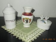 2 TLG SET :Apotheke gefäss , Vase mit Wappen Berlin , Virine Stücken - Saarbrücken