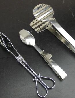 3 Edelstahl Küchenzangen Spargelzange Vorlegezange Salatzange zus. 8,- - Flensburg