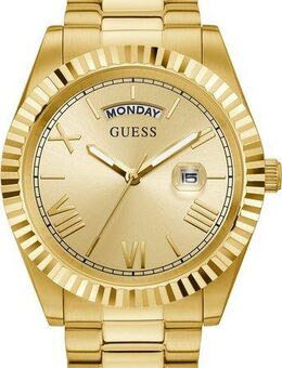 Guess Quarzuhr CONNOISSEUR GW0265G2, Armbanduhr, Herrenuhr, Datum, Wochentag, Edelstahlarmband