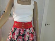 NEU * Romantik * Rosen - Blüten * Flower- Power * Salsa- Style * Mini- Rock "Abercrombie & Fitch" Gr. 36- 38/ S * dunkel- blau * pink * bunt * - Riedlingen