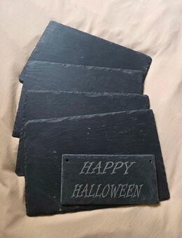 Schieferplatten im 4er Set + Schieferplatte Happy Halloween + Grill Kochbuch - Hannover Ricklingen