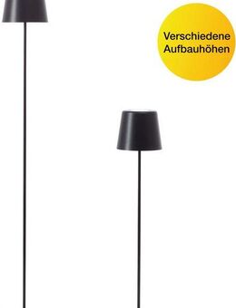 Brilliant LED Außen-Stehlampe Kaami - mobile LED Außen Stehlampe, Dimmfunktion, LED fest integriert, Warmweiß, Akkubetrieben, 129 cm, 350 lm, 3000 K, 3-Stufen dimmbar, Metall
