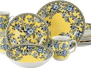 CreaTable Kombiservice Geschirr-Set Ming Flower (16-tlg), 4 Personen, Steingut, Service, traditionelle, fernöstliche Motive, 16 Teile, für 4 Personen