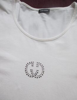 NEUw * Edel * Glitzer * Swarovski * Strass * Steine * Kurzarm * Bodycon * T- Shirt "Gerry Weber" Gr. 38- 40/ S- M * natur- ivory- ercù- weiß * - Riedlingen