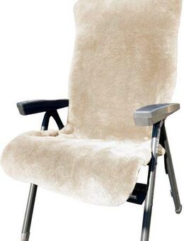 Überwurf Lammfell-Auflage für Garten- und Campingstühle, Sitzauflage, Heitmann Felle, geschorenes Lammfell, warm & kuschelig, perfekt für Garten und Camping