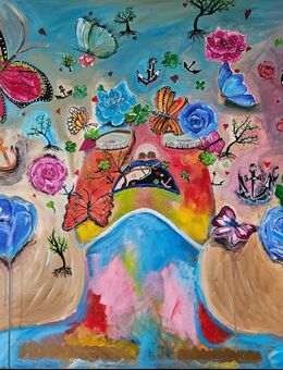 Bild Figur Acrylbild Frau bunt abstraktemalerei - Gevelsberg Zentrum