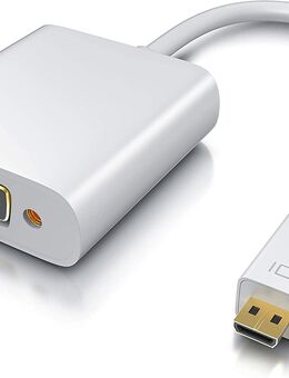 Micro HDMI Stecker, VGA Buchse Full HD HDTV digital Adapter, weiß, Input 1080p Full HD, Output max. 1920x1080 bei 60Hz Full HD, Stereo Audioausgang 3,5mm Klinkenbuchse - Fürth