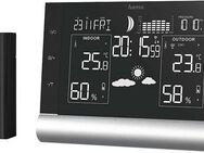 Hama Funkuhr Black Line Plus Wetterstation (inkl. Funk-Außensensor)