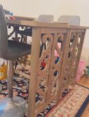 Massiver klappbarer Hochtisch + 2 Holz-Hocker + 4 Barhocker in 14193