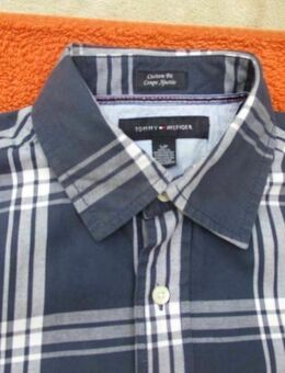 NEU * Sportiv * Freizeit * Buisness * Madras- Karo * Kurzarm * Halbarm * HEMD "TOMMY HILFIGER" Gr. 38- 39 * 46- 48/ S * dunkel- blau * weiß * - Riedlingen