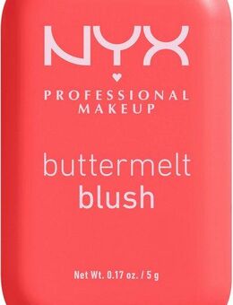 NYX Rouge Makeup Buttermelt Blush, Cremige, leichte Textur, variable Deckkraft, pflegende Formel.