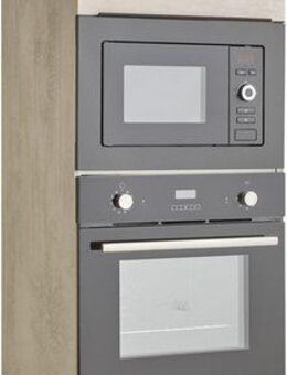 BASIC by Balculina Backofenumbauschrank Sanibel Küchenschrank, Küchenhochschrank BxHxT 60 x 210 x 58 (1-St) Mit 1 Tür und 1 Auszug, 2 offene Fächer für Backofen und Mikrowelle