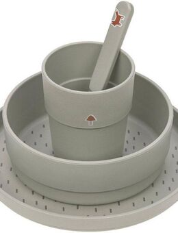 LÄSSIG Kindergeschirr-Set Little Forest, Fuchs (4-tlg), 1 Personen, Polyethylen, Zellulose, mit Teller, Schale, Becher und Löffel