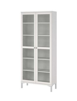 INOSIGN Vitrine Roma Vitrinenschrank, Standvitrine, Glasvitrine, Stauraum, modern 2 Glastüren, Praktisch, Runde Griffe, Höhe 200 cm, 6 Fächer, B: 89 cm