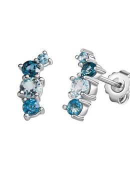 Zeeme Paar Ohrstecker Silber 925 rhodiniert mit Blautopas (beh)