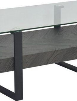 HELA Couchtisch KONRAD (1-St), Couchtisch, Ablageboden, Glasplatte, Kufengestell