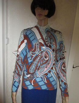 NEUw * Edel * Perlen * Pailletten * Stickerei * Wolle * Seiden * Feinstrick * Pullover * Paisley "LOUISE FD" Gr. 38- 40/ S- M * aqua- türkis- blau * - Riedlingen