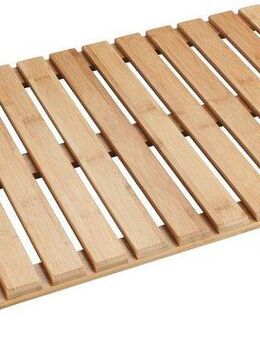 WENKO Badematte, Höhe 10 mm, rutschhemmend beschichtet, Bambus, rechteckig