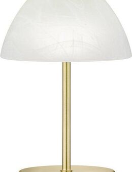 Reality Leuchten LED Tischleuchte Queen, LED fest integriert, Warmweiß, Tischlampe messing matt, mit Touchdimmer und alabasterfarbigem Glas