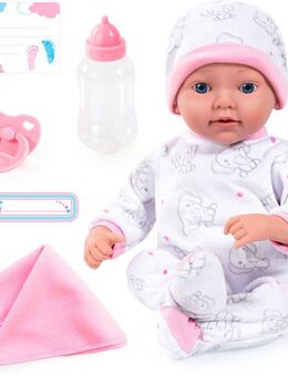 Bayer Babypuppe Reborn Baby, 38 cm Elefantenmuster (4-tlg)