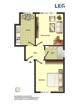 2-Zimmer-Wohnung in Bergkamen Nordberg - Bergkamen