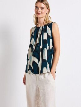 STREET ONE Blusentop mit grafischem Muster und Raffung