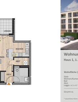 Zentral und komfortabel am ISOTEC-Campus: 1-Zimmer-Wohnung mit Loggia - Bergisch Gladbach