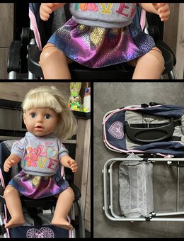 Puppe | Kindersitz | Gelenke | glitzer | Zubehör | Maxi Cosi |SET - Dresden