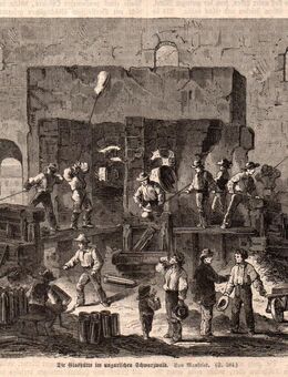 Alte Grafik : Die Glashütte im ungarischen Schwarzwald. ,( von Manfried ) Blattgröße 17,5cm x 16cm , M400 - Görlitz