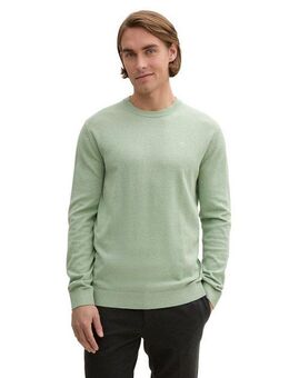 TOM TAILOR Rundhalspullover mit Logostickerei