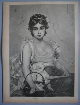 Große Grafik : Julia , Nach einem Gemälde von Leon Herbo . ( 1850 - 1907 ), 1883 , Blatt 36cm x 26cm , M20 - Görlitz