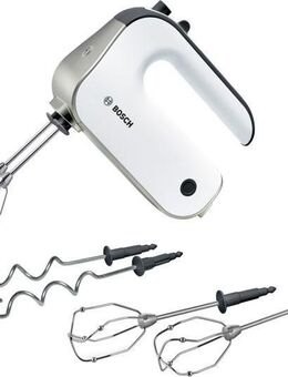 BOSCH Handmixer Styline MFQ4835DE, 2x Rührbesen, Knethaken Edelst., 5 Stufen, weiß, 575 W, Turbotaste, ergon. Soft-Touch-Griff, Made in Europe