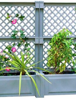 KHW Spalier aus witterungsbeständigem Kunststoff, 2er-Set Pflanzkästen, 2x100 cm Breite, mit je einem Spalier