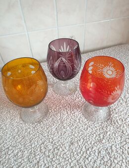 3 Kristallgläser v. Kunstglas Wasungen 18 cm hoch, m.Schliff, dm 12 cm,neuwertig - Erfurt