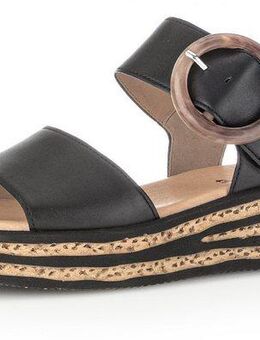 Gabor Keilsandalette, Sommerschuh, Riemchensandale, Klettverschluss unter der Zierschnalle