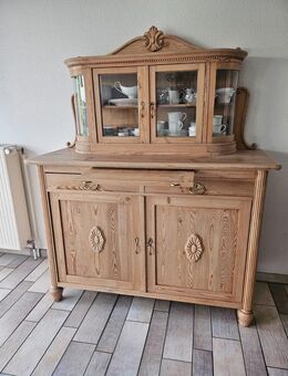 Antikes Aufsatz Buffet Ficht/Kiefer mit abgerundeten Scheibeb - Moers