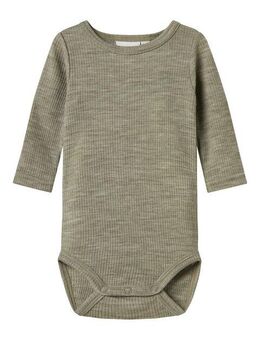 Name It Langarmbody NBNWAX WOOL RIB LS BODY NOOS aus reiner Merinowolle