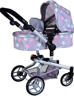 Knorrtoys® Kombi-Puppenwagen Boonk - star grey pink