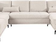 Places of Style Wohnlandschaft Costello U-Form, mit Sitztiefenverstellung, Armteilverstellung und, 3 Nierenkissen, optional Bettfunktion und Bettkasten
