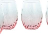 CreaTable Longdrinkglas Swirly Spring, Longdrinkgläser-Set, 4-tlg., Glas, Rillen Relief, Modern, Sommerlich, Leicht