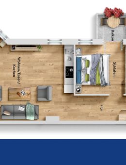 Zwei-Zimmer-Wohnung in Top-Zustand mit Balkon im Zentrum von Deggendorf - Deggendorf